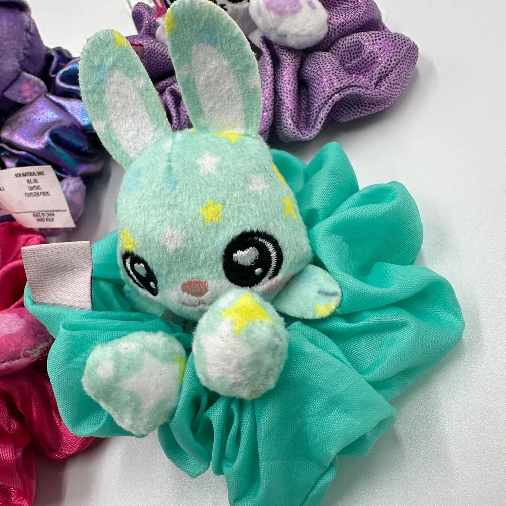 Moose Toys Scrunchems Hair Scrunchies Kids OS Multicolor Excellent Plush Lot 6pc